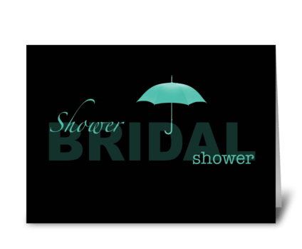 Bridal Shower - black and mint greeting card