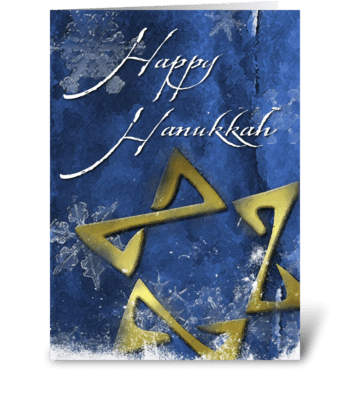 Happy Hanukkah Painted Star of David greeting card