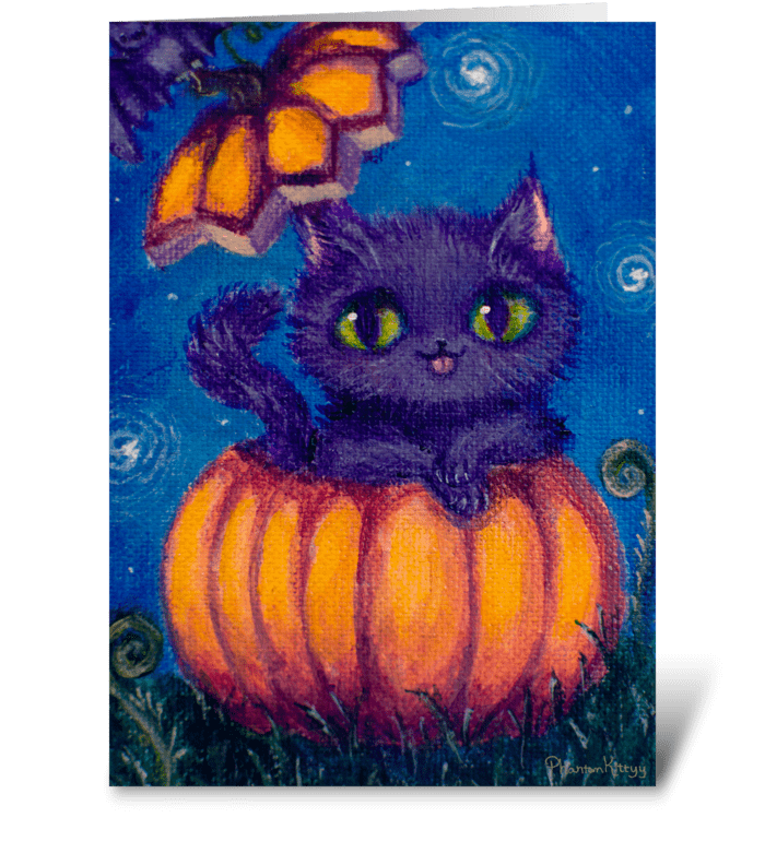 Pumpkin Whiskers greeting card
