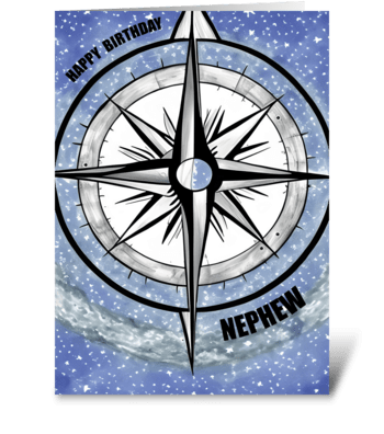 Compass Rose Birthday for Newphew greeting card