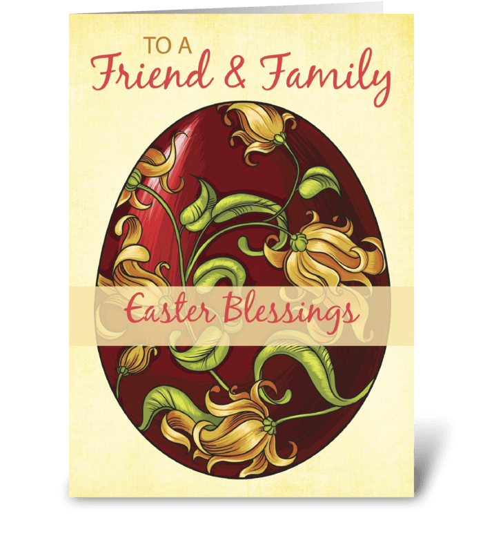 Friend & Family, Easter Blessings, Egg greeting card