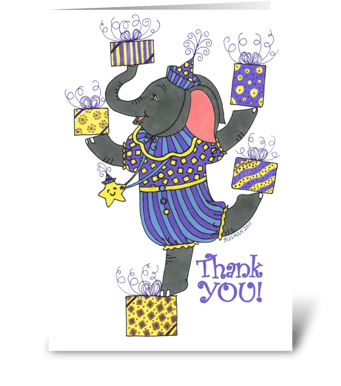 Elephant Thank You for  Gift greeting card