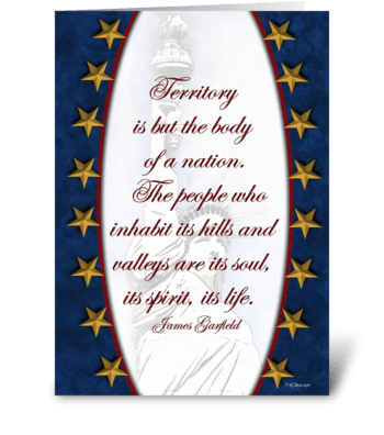 Gold Stars on Blue Patriotic Card greeting card