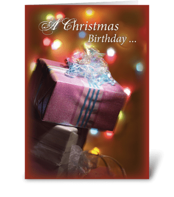 Christmas Birthday Present greeting card