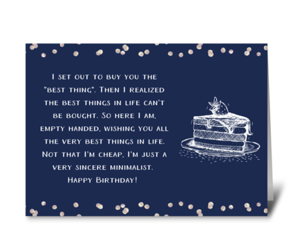 Minimalist birthday card greeting card