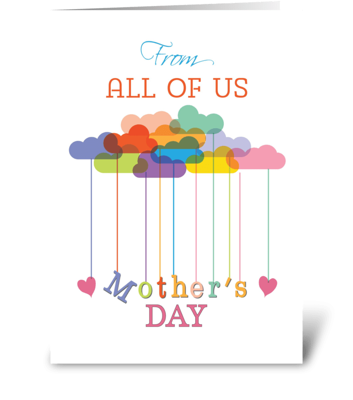 From All of Us, Cute Mother's Day Rainbo greeting card