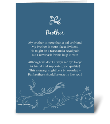 Poetry Brother greeting card
