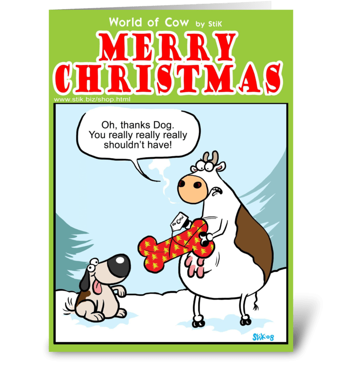 Dog Christmas Present greeting card