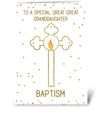 Great Great Granddaughter Baptism Gold greeting card