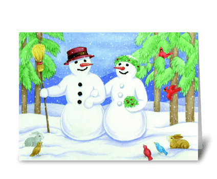 Happy Snowcouple greeting card