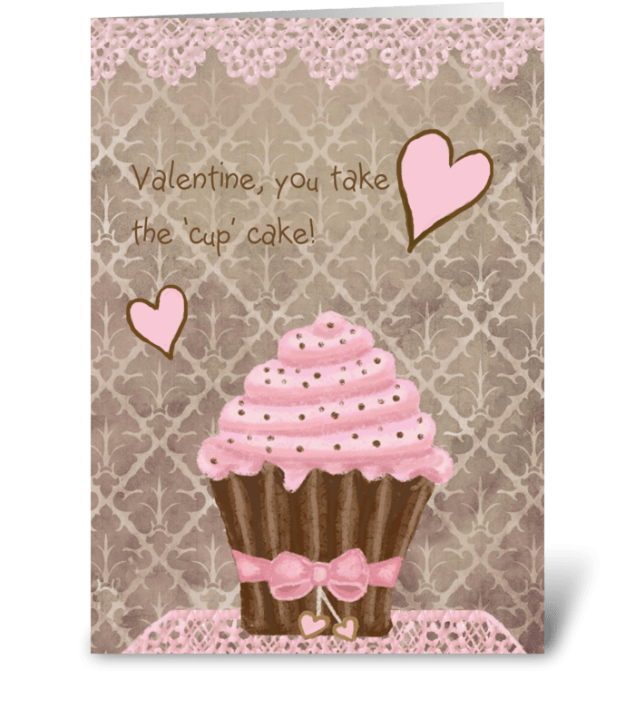 Cupcake Valentine greeting card