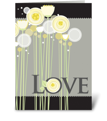 Floral Wedding Love greeting card