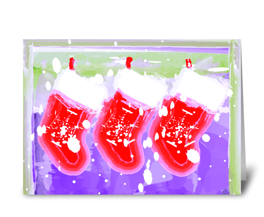 Christmas Stockings of Joy greeting card