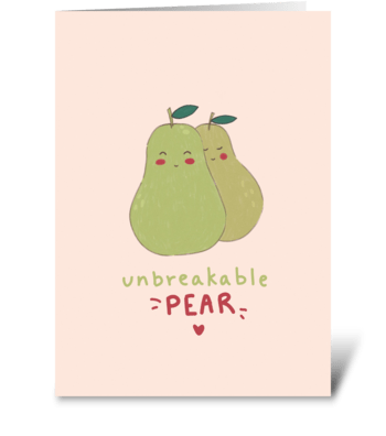 Cute Little Pear Couple greeting card
