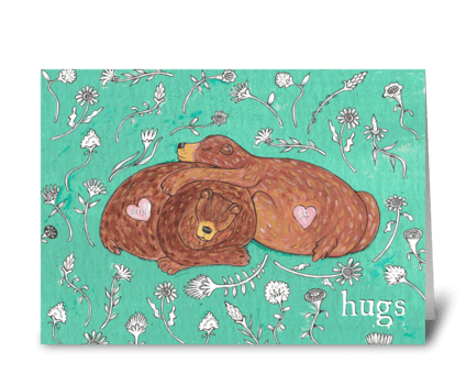 Bear hugs greeting card