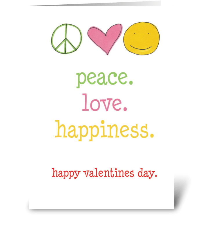 Peace Love Happiness greeting card