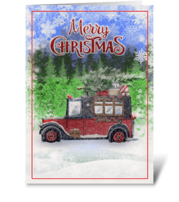 Old Red Truck greeting card