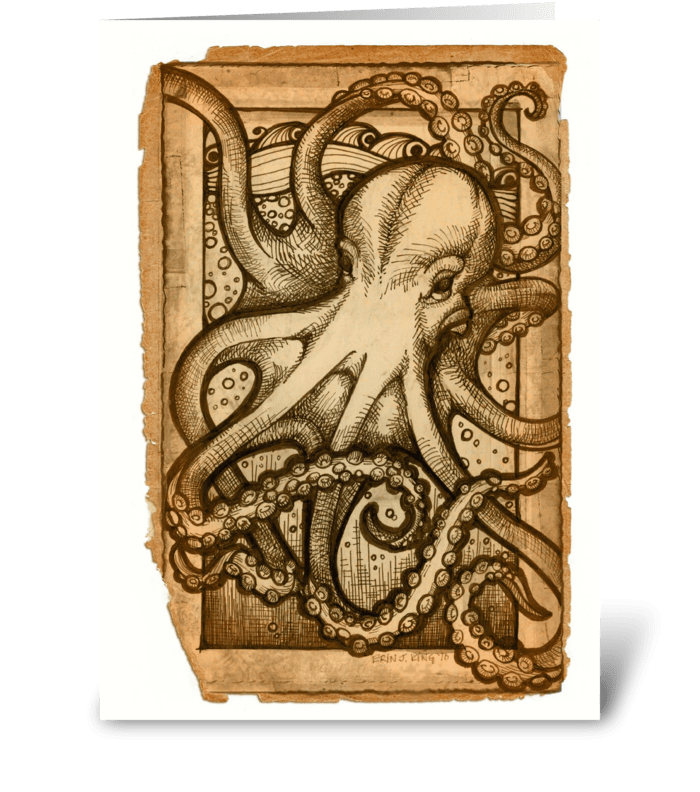 Mother Octopus greeting card