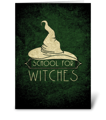 School for Witches Halloween Card greeting card