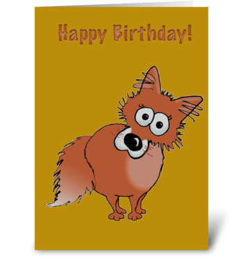Fox Happy Birthday greeting card