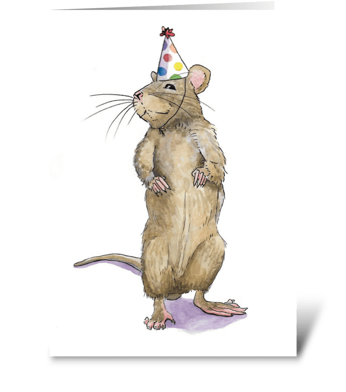 Rat Party Animal greeting card