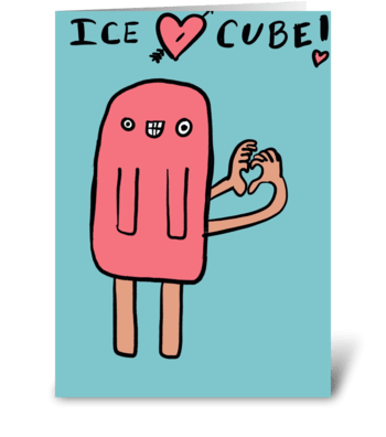 Ice ( Heart) Cube. greeting card