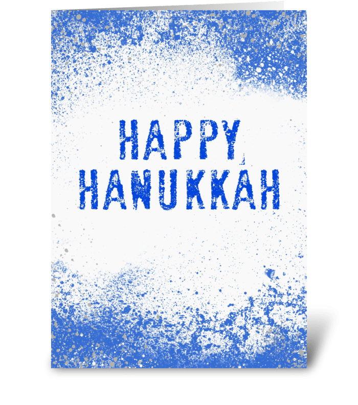 Splashy Happy Hanukkah greeting card
