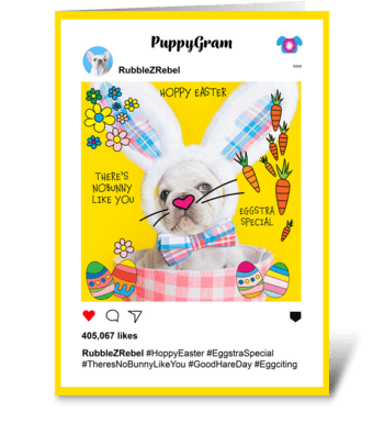 Hoppy Easter PuppyGram greeting card