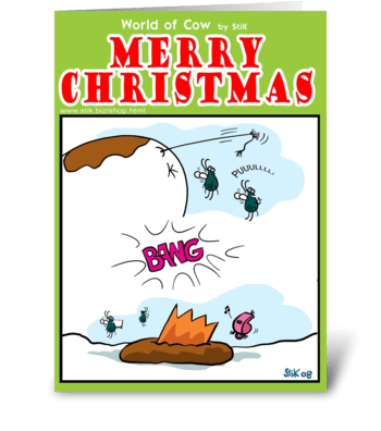 Christmas Cow Cracker greeting card