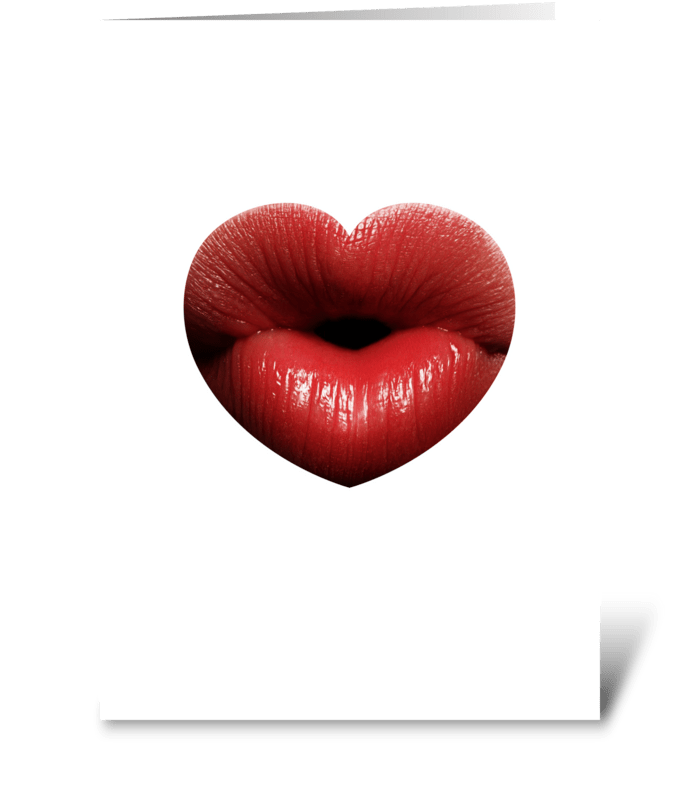 Big Heart Kiss greeting card