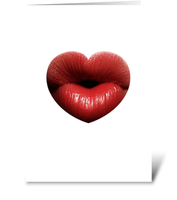 Big Heart Kiss greeting card