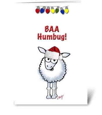 Cartoon Christmas Sheep greeting card