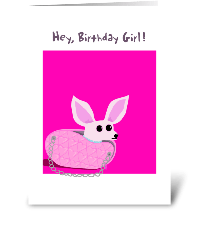 Chihuahua Purse Birthday Card greeting card