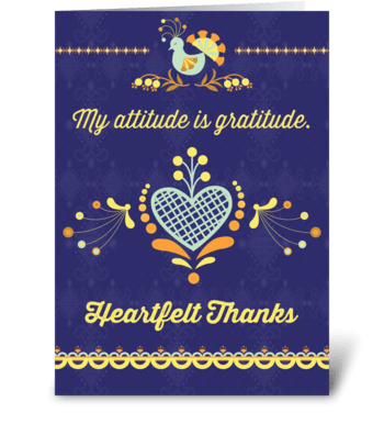 My attitude is gratitude greeting card