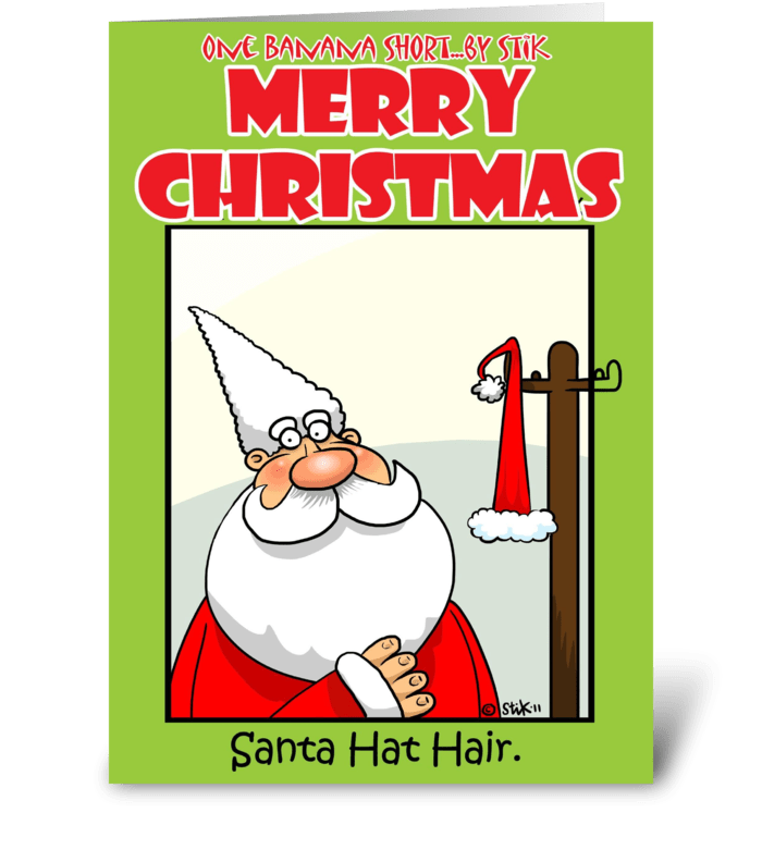 Santa Hat Hair greeting card