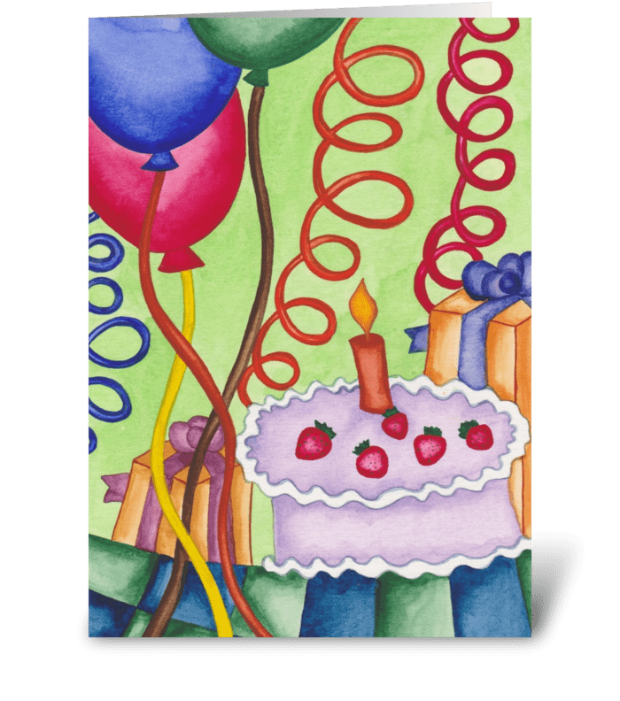 birthday cake greeting card