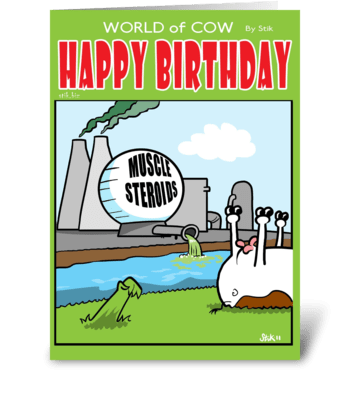Grass Steroids Birthday card greeting card