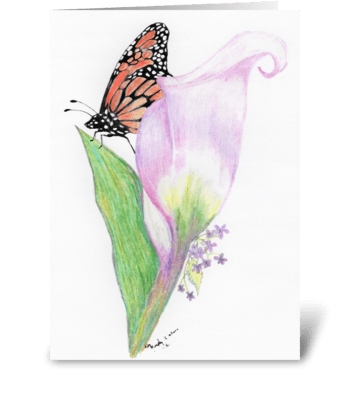 Butterfly and Calla lily greeting card