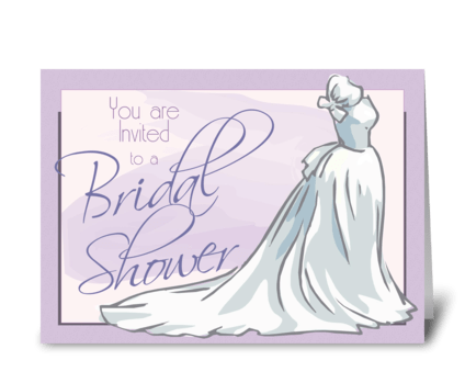 Wedding Gown Bridal Shower Invite greeting card