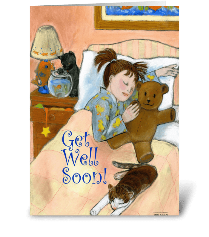 Get Well Soon Young Girl greeting card