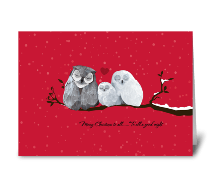 Merry Christmas to All (owls) greeting card