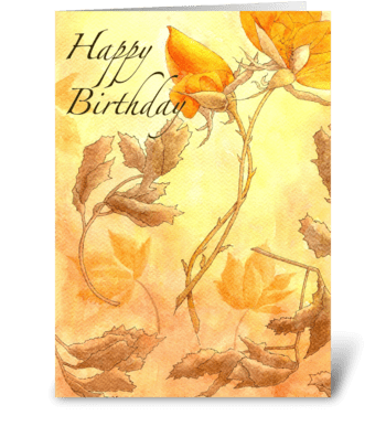 Orange Roses greeting card