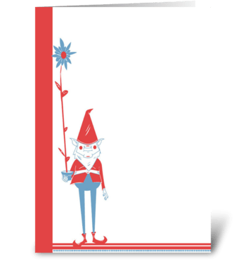 Gnome With Flower greeting card