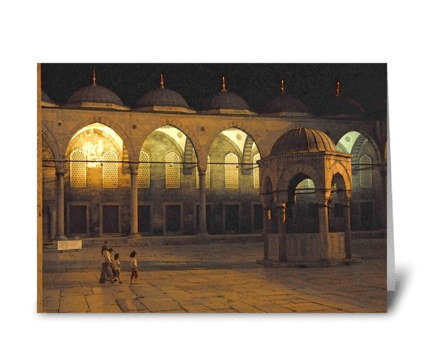 Blue Mosque Family greeting card