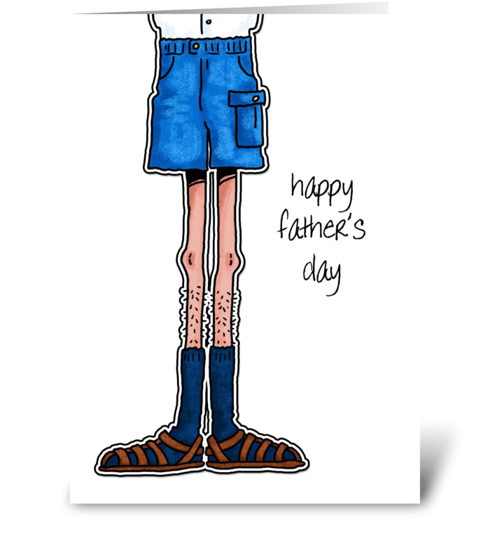 Dad in Shorts - Father's Day greeting card