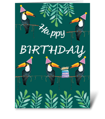 Birthday Party Toucans greeting card