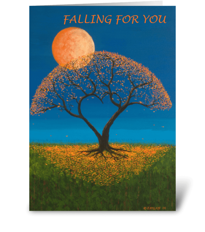 Falling For You greeting card