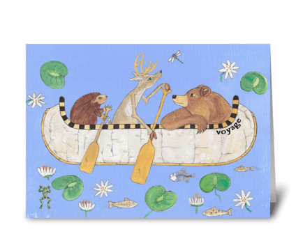 canoeing greeting card