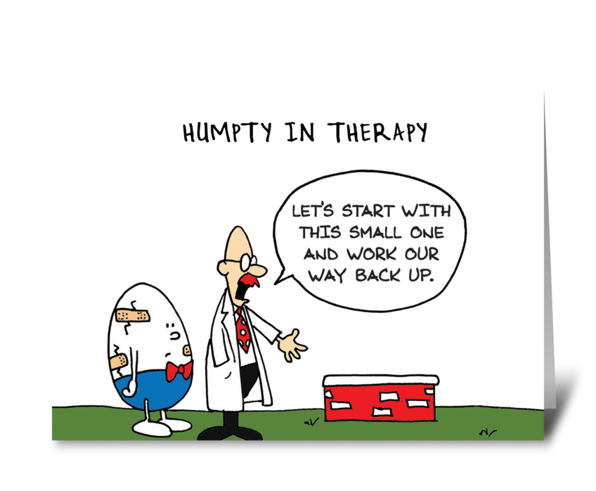 Humpty Dumpty in Therapy greeting card