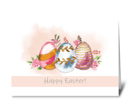 Easter card with easter eggs greeting card